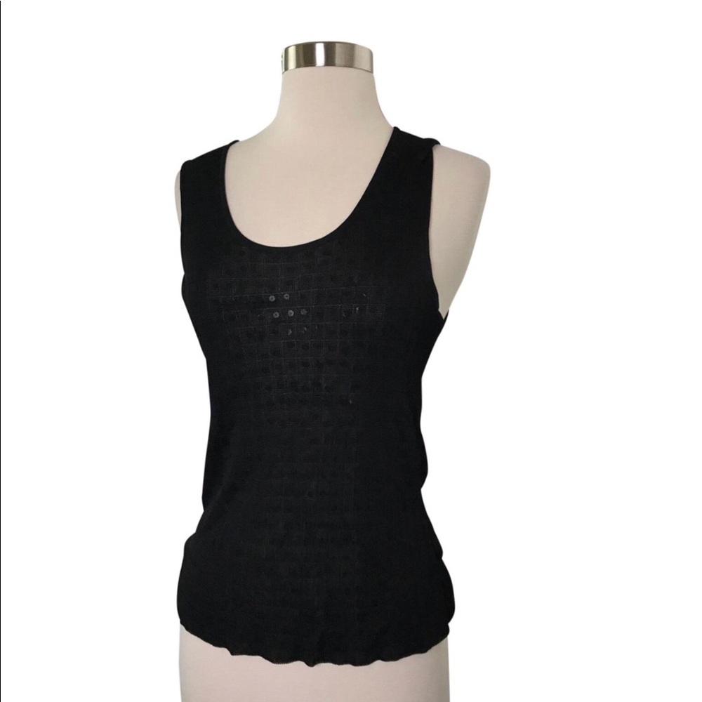 Anne Klein Black Sequin Tank Top